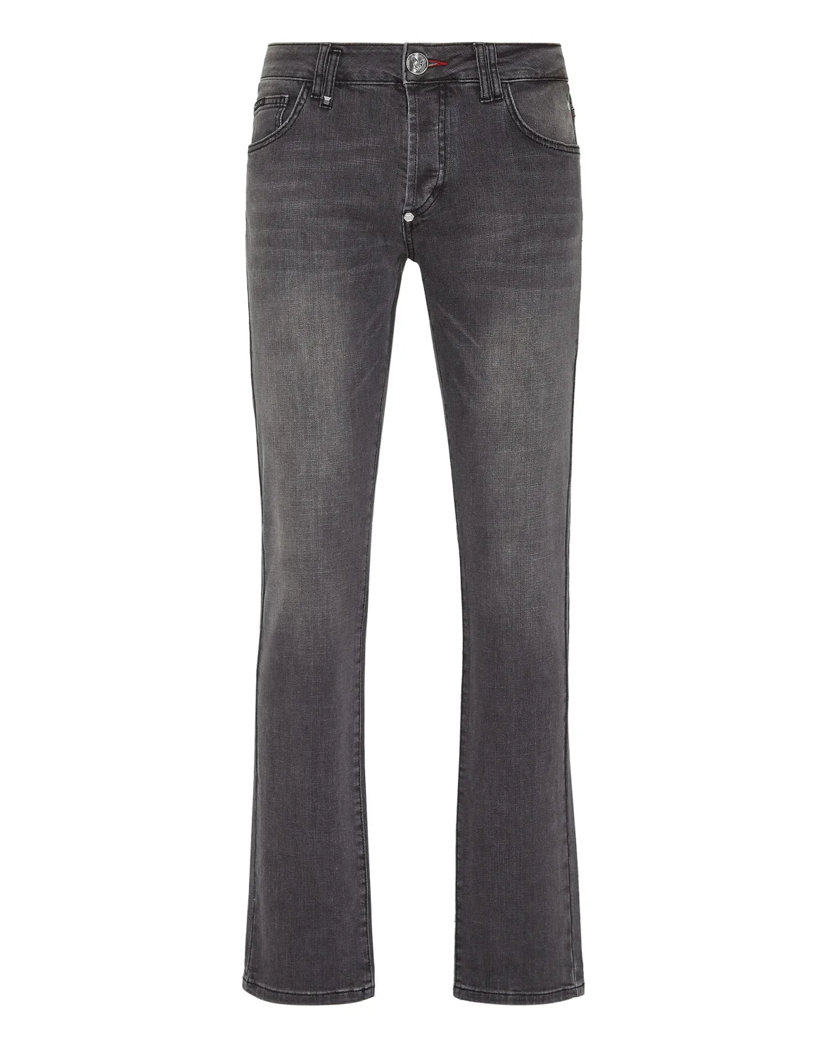 Denim Trousers Straight Cut Supreme Iconic Plein Basic, цвет: Серый
