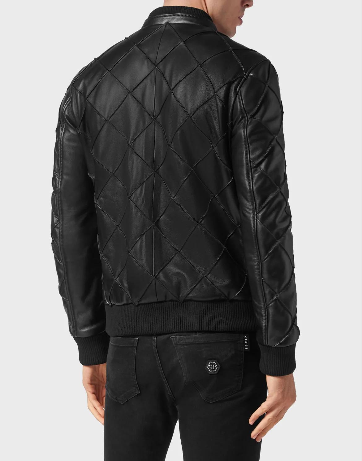 Leather Bomber Statement, цвет: Черный