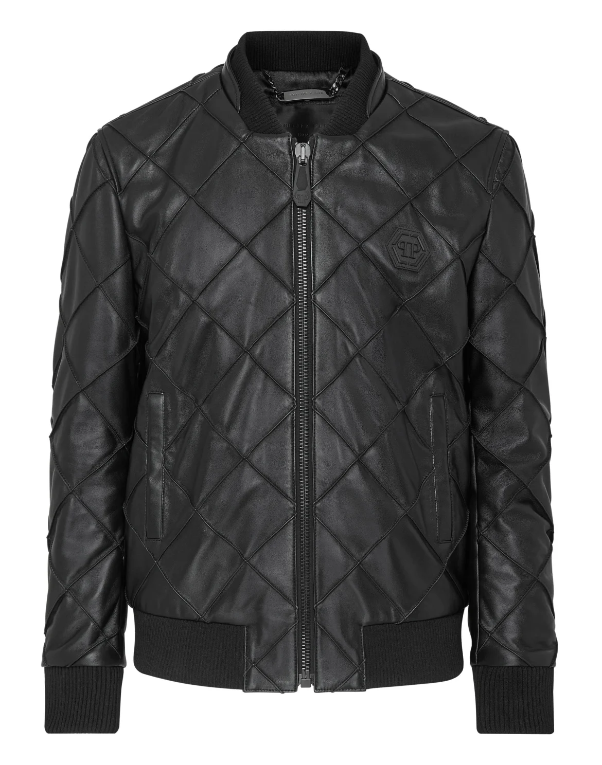 Leather Bomber Statement, цвет: Черный