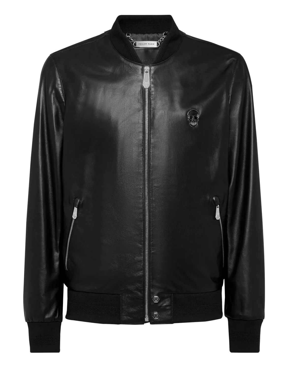 Leather Bomber Skull, цвет: Черный