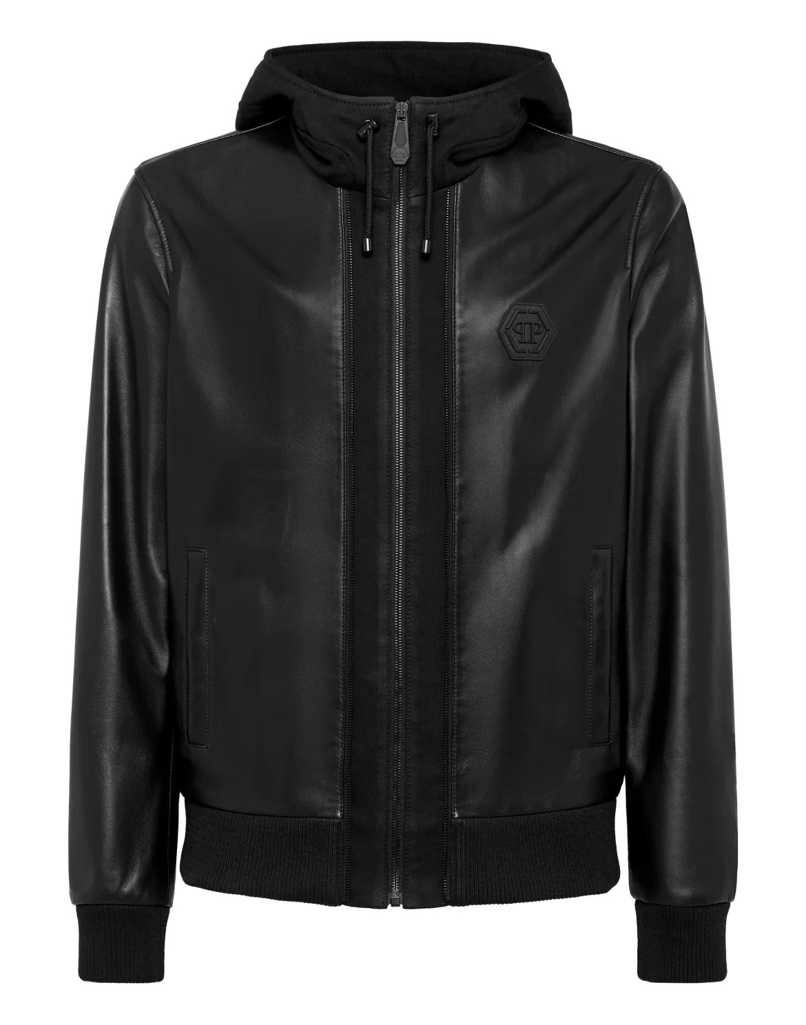Soft Leather Jacket Slim Fit Iconic Plein, цвет: Черный