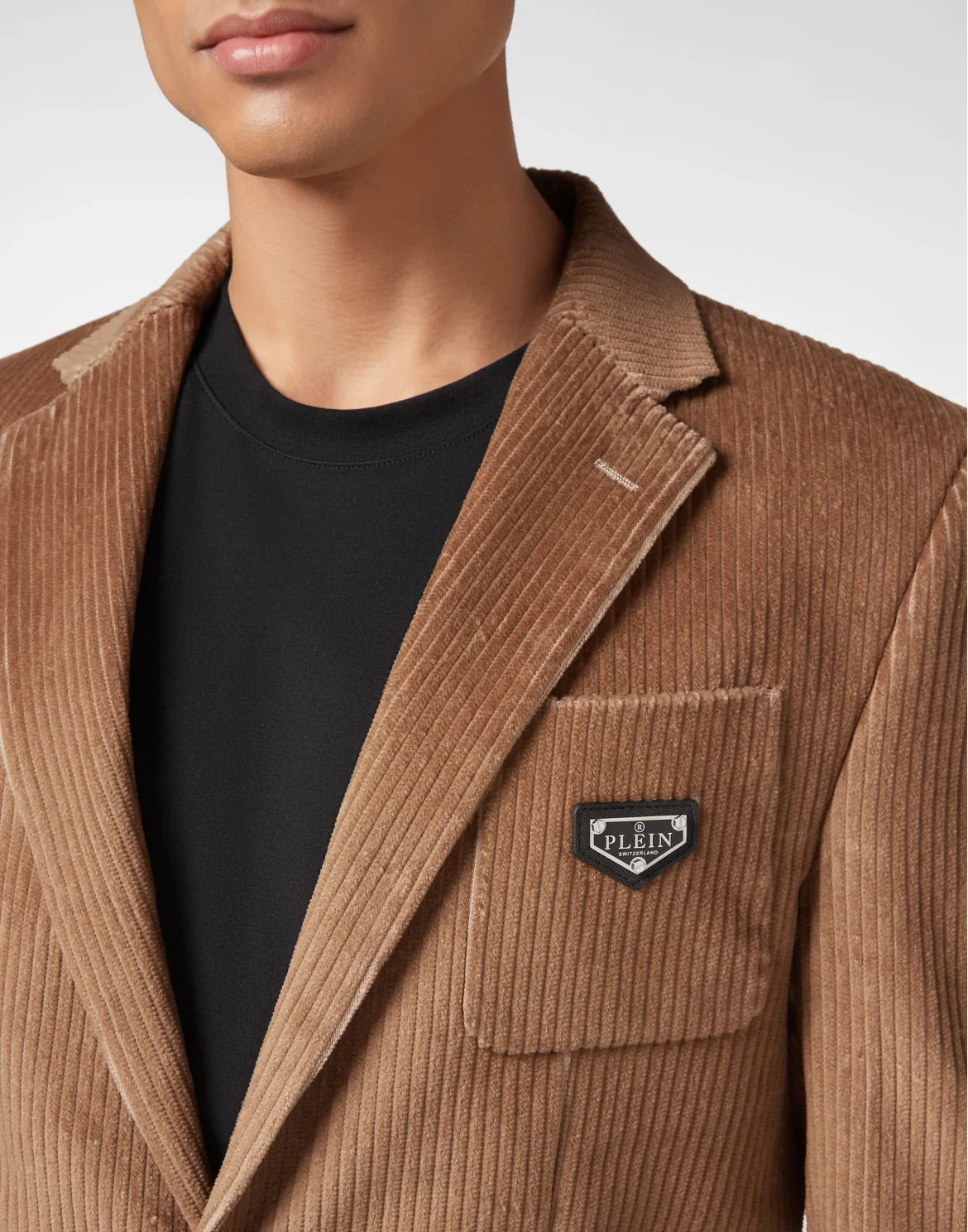 Corduroy Blazer Gigolò Fit Iconic Plein, цвет: Бежевый