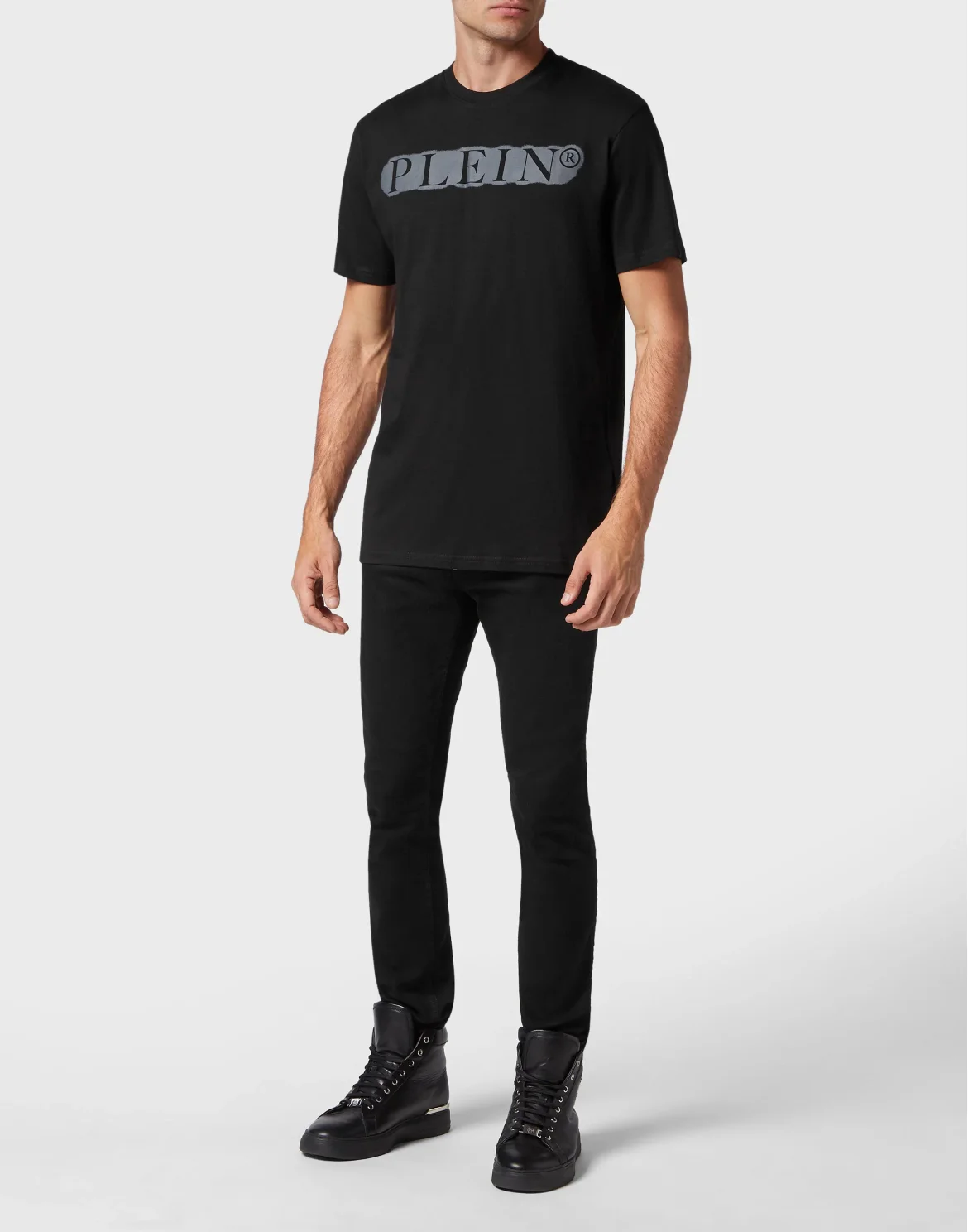 T-shirt Round Neck SS Spray Effect Print Philipp Plein TM, цвет: Черный
