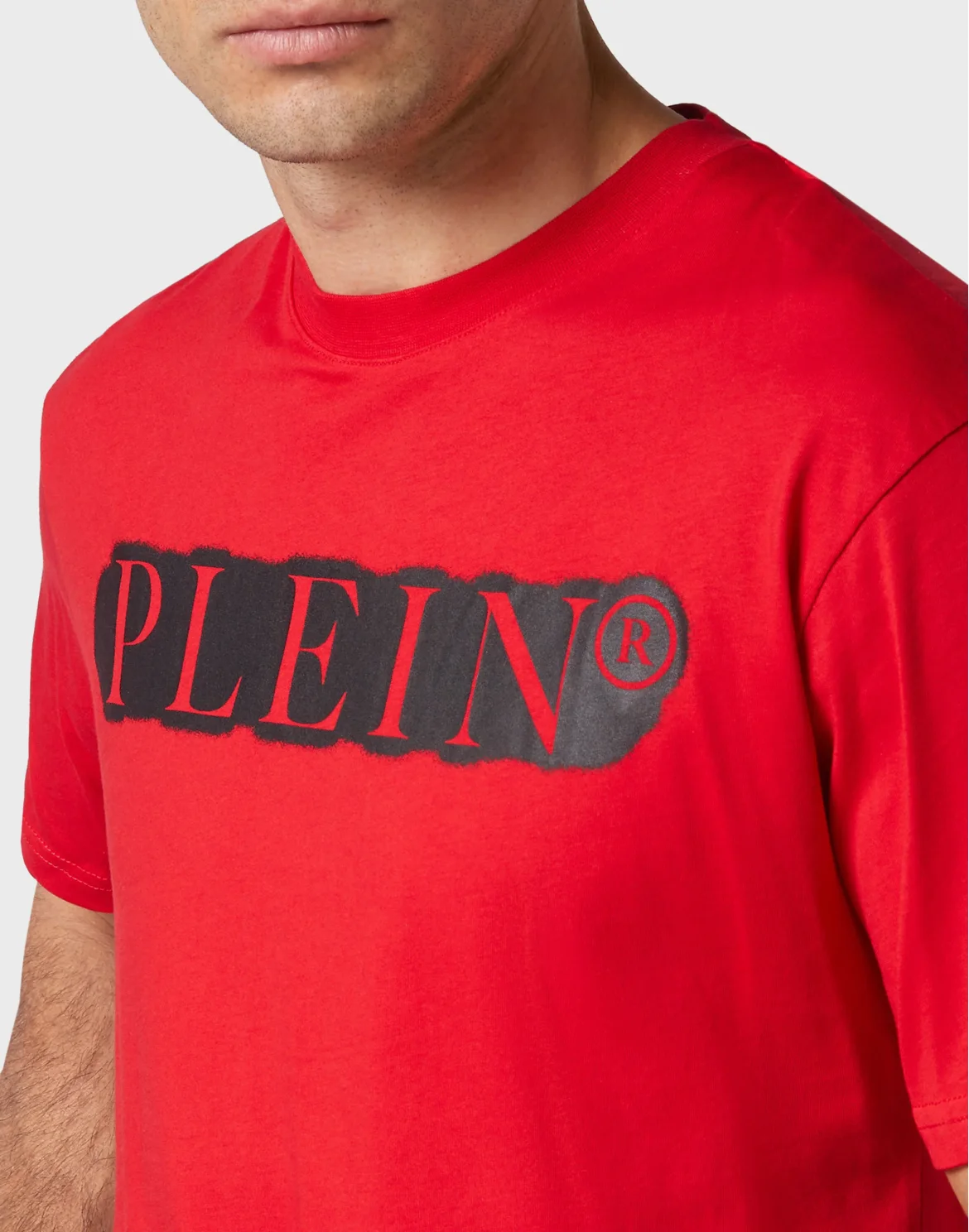 T-shirt Round Neck SS Spray Effect Print Philipp Plein TM, цвет: Красный