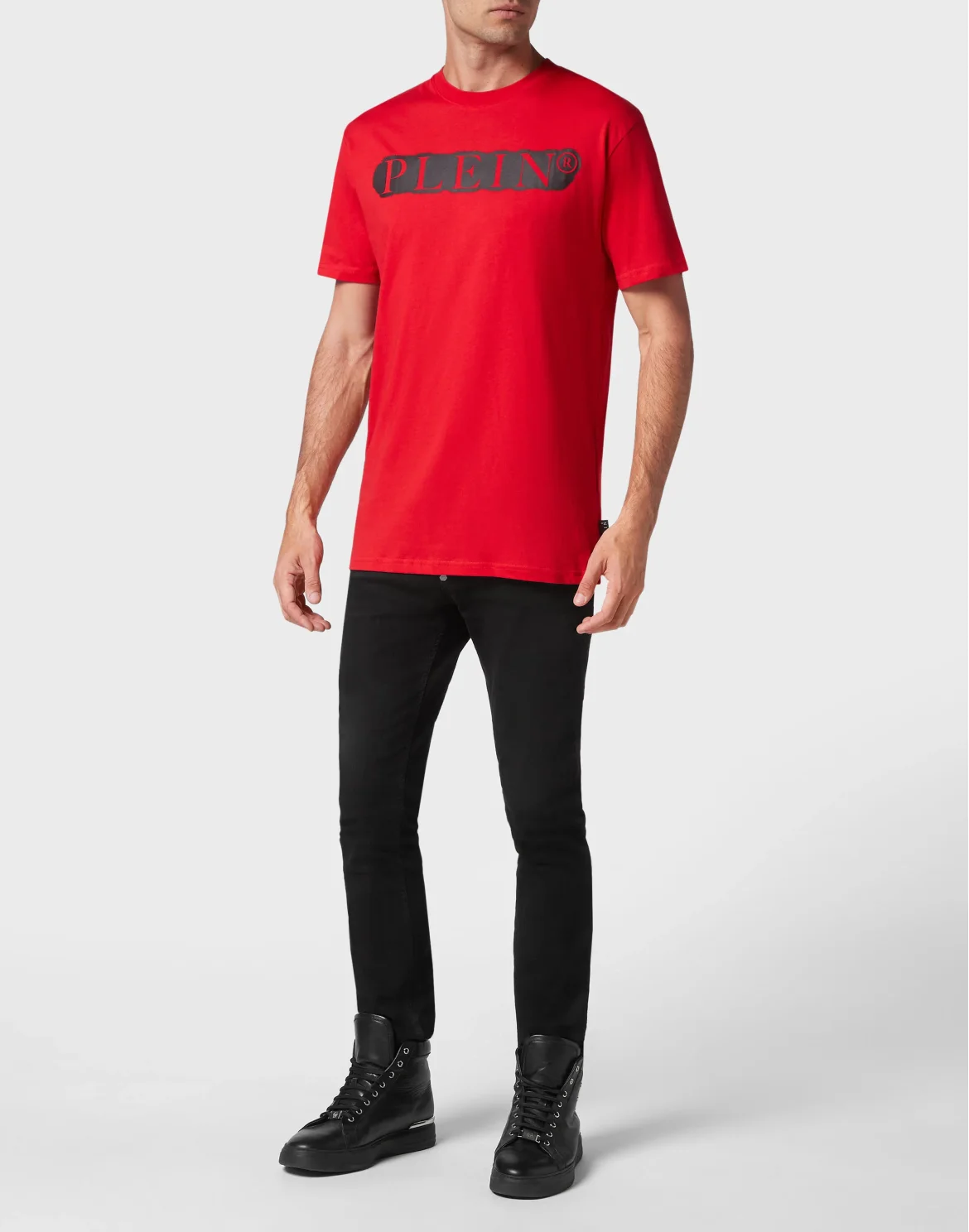 T-shirt Round Neck SS Spray Effect Print Philipp Plein TM, цвет: Красный