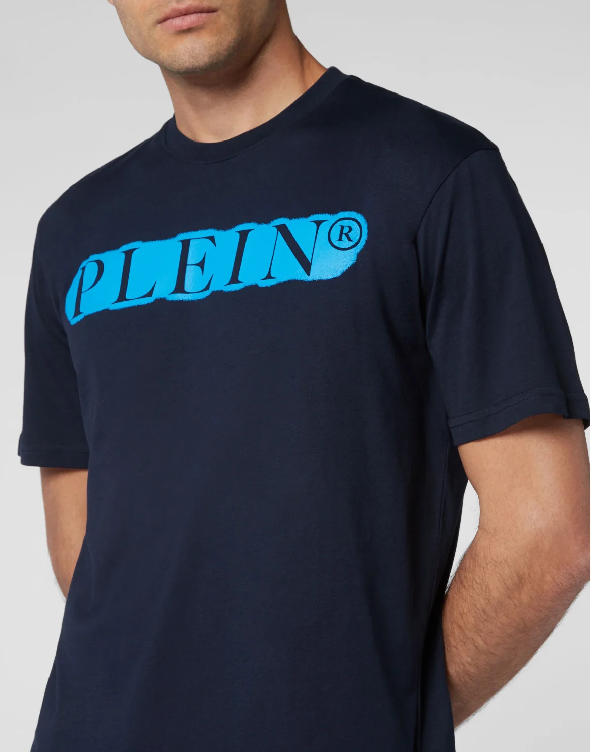 T-shirt Round Neck SS Spray Effect Print Philipp Plein TM, цвет: Синий