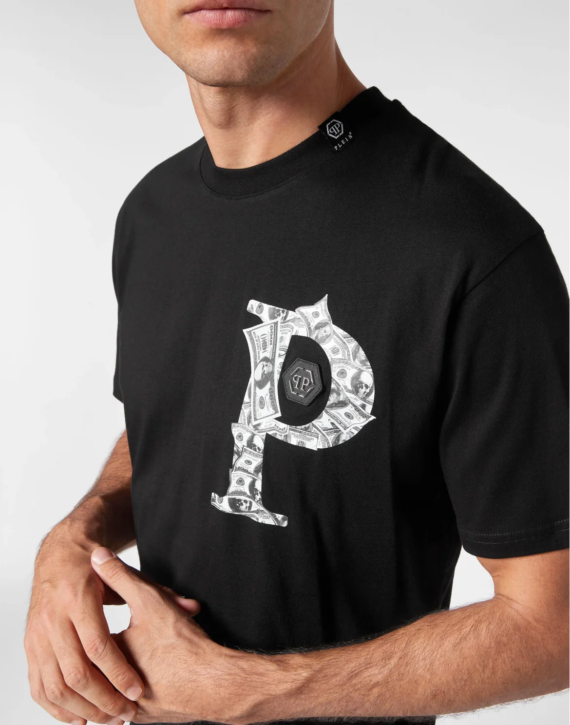 T-shirt Round Neck SS Money, цвет: Черный