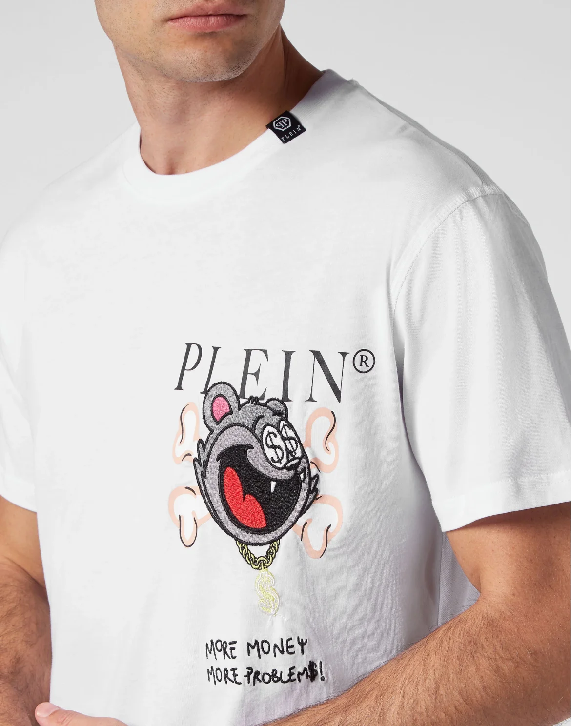 T-shirt Round Neck SS Patch Money, цвет: Белый
