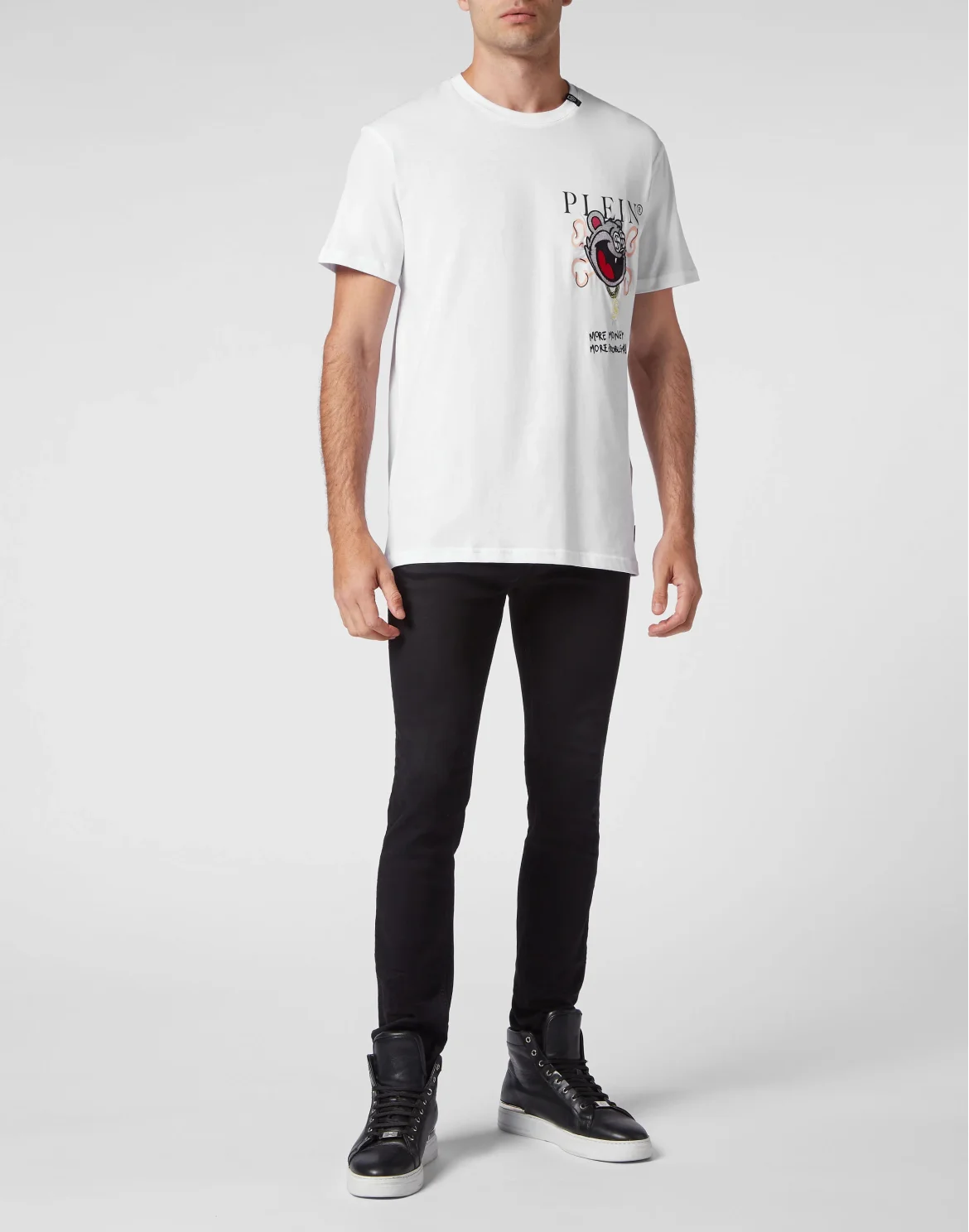 T-shirt Round Neck SS Patch Money, цвет: Белый