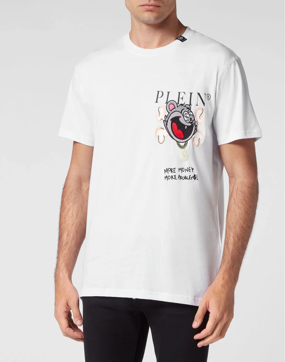 T-shirt Round Neck SS Patch Money, цвет: Белый