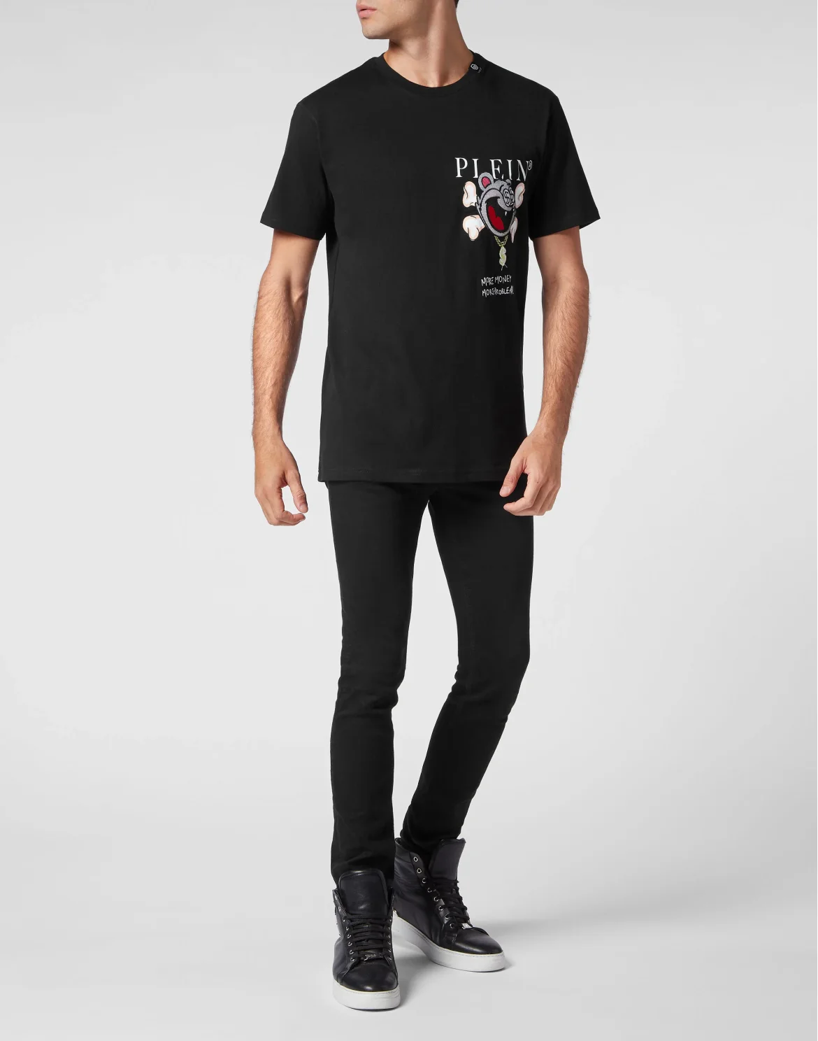 T-shirt Round Neck SS Patch Money, цвет: Черный