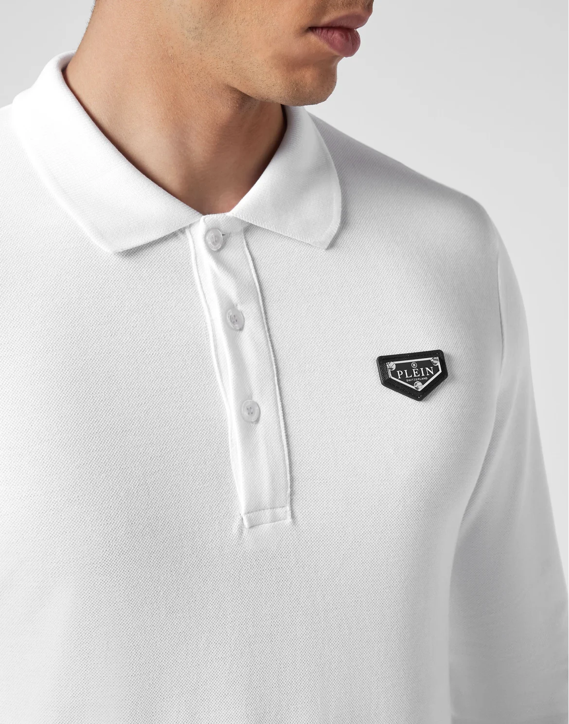 Slim Fit Long-Sleeve Polo, цвет: Белый