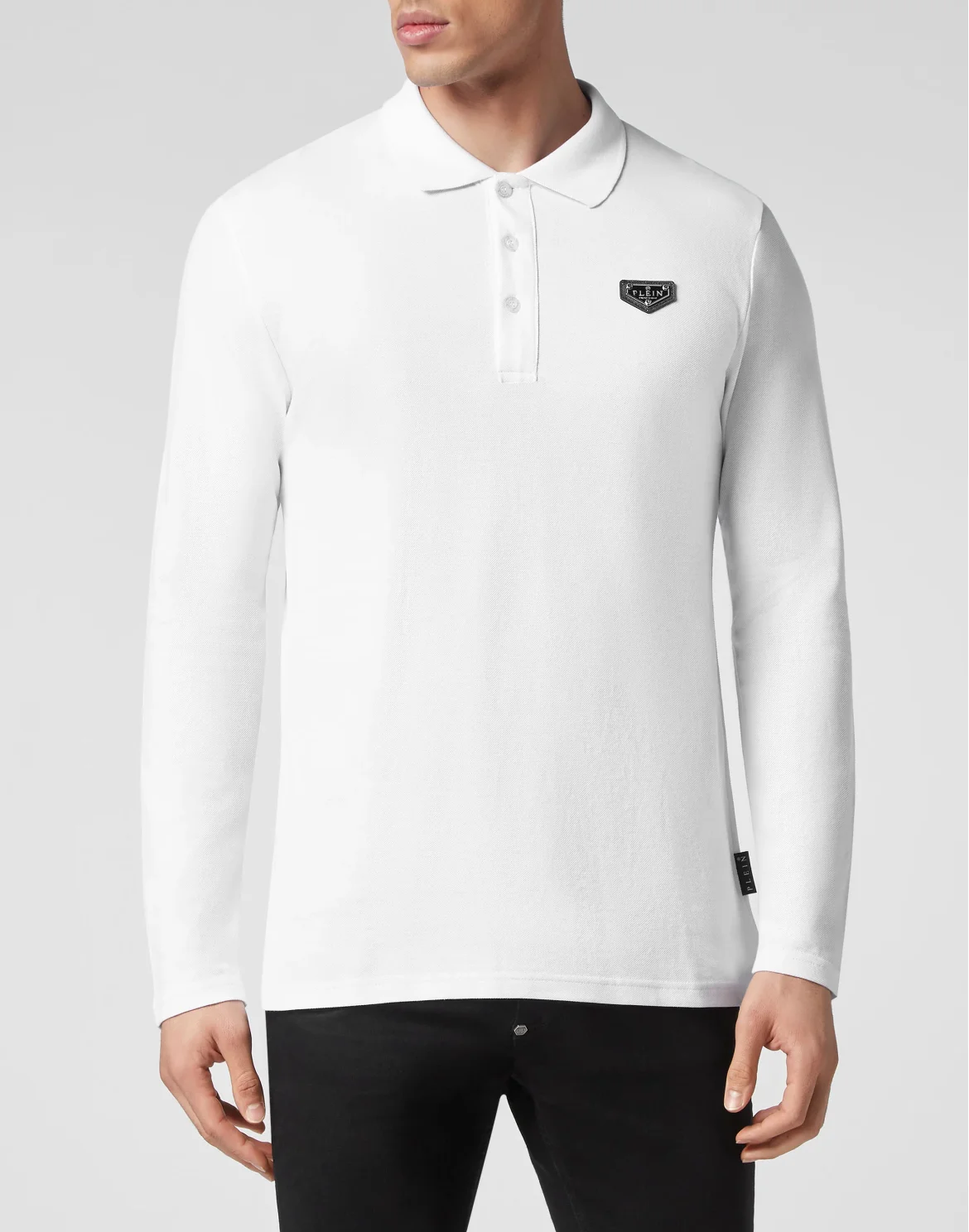 Slim Fit Long-Sleeve Polo, цвет: Белый