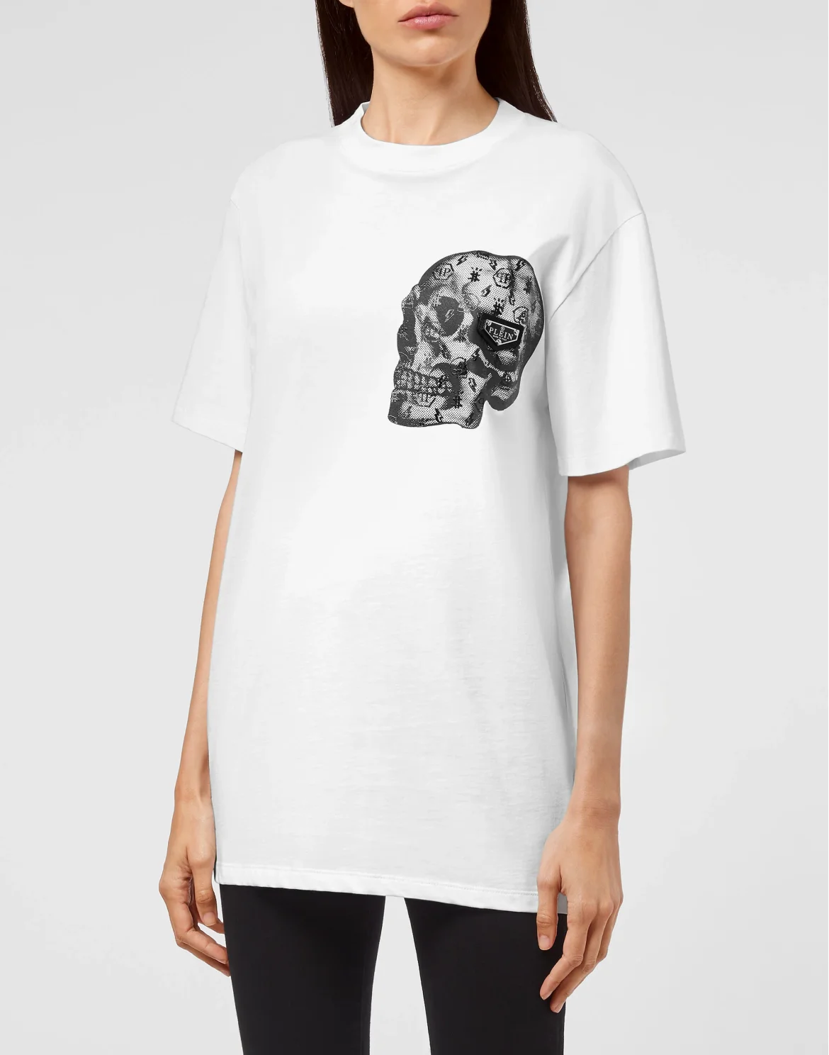 T-shirt Round Neck SS print Skull, цвет: Белый