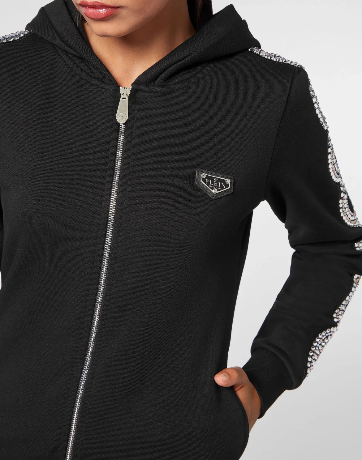 Hoodie sweatshirt Full Zip Crystal Cable, цвет: Черный