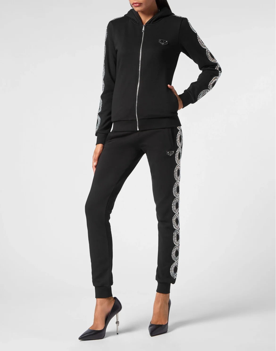 Hoodie sweatshirt Full Zip Crystal Cable, цвет: Черный