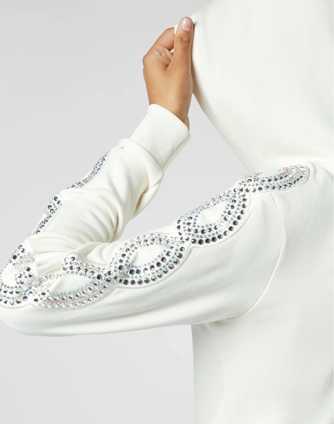 Hoodie sweatshirt Full Zip Crystal Cable, цвет: Бежевый