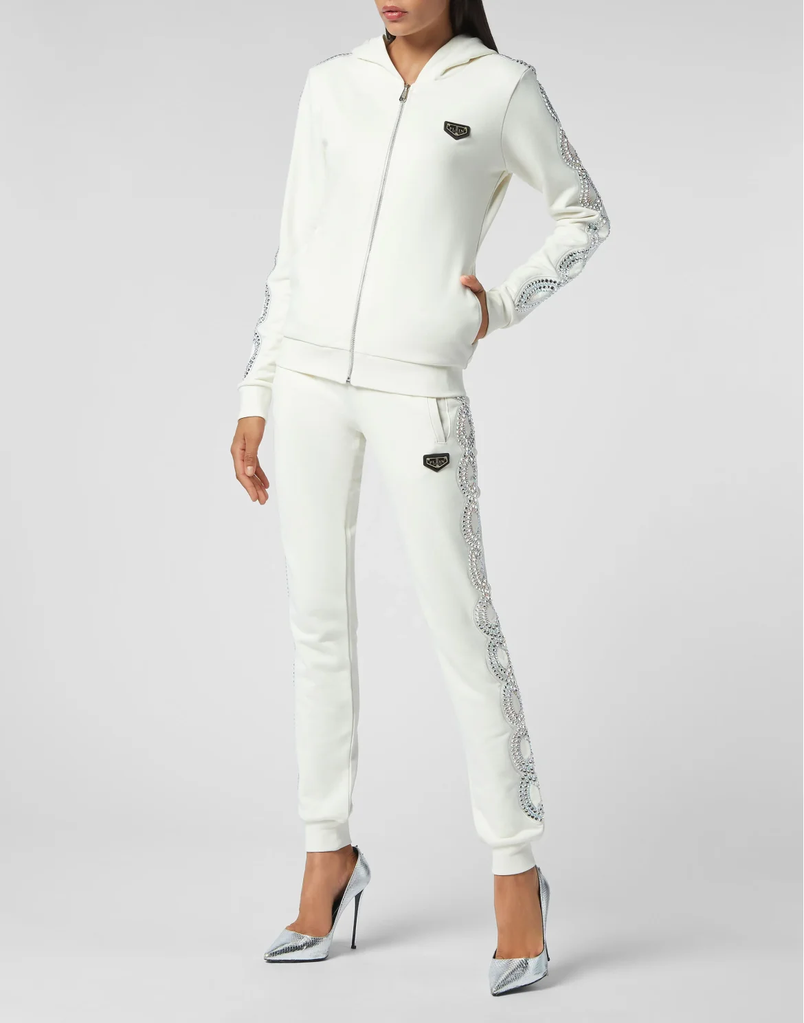 Hoodie sweatshirt Full Zip Crystal Cable, цвет: Бежевый