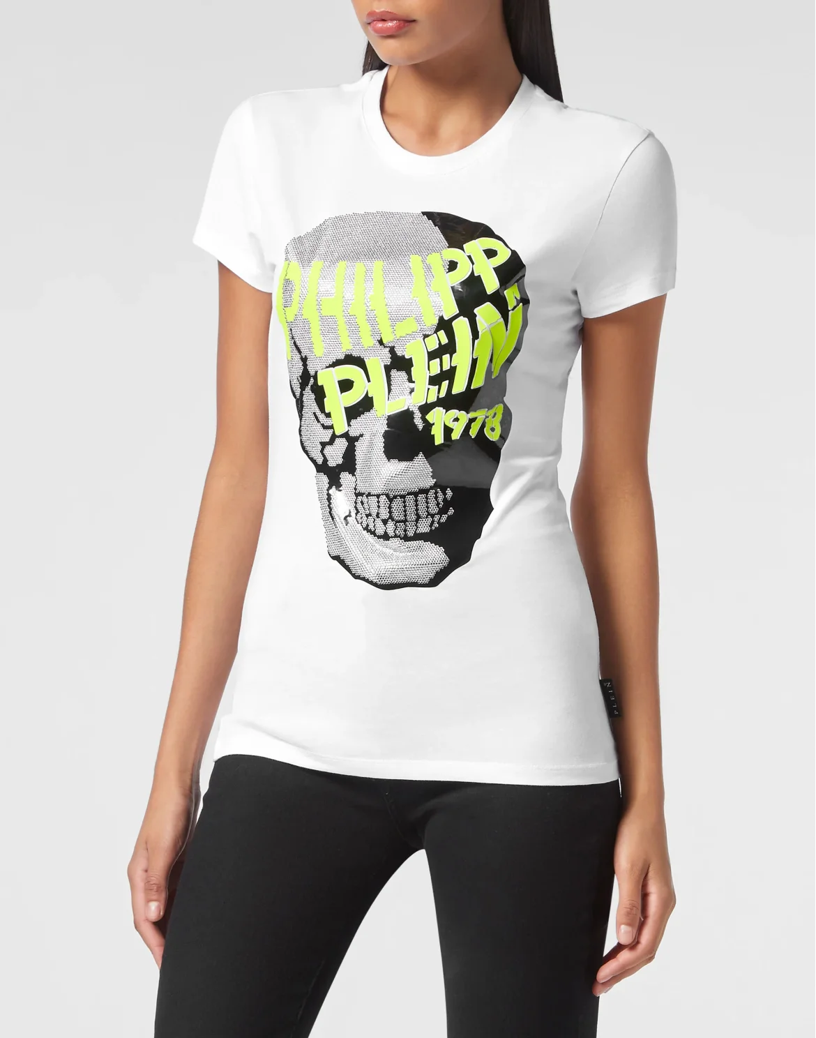 T-shirt Round Neck SS Skull strass, цвет: Белый