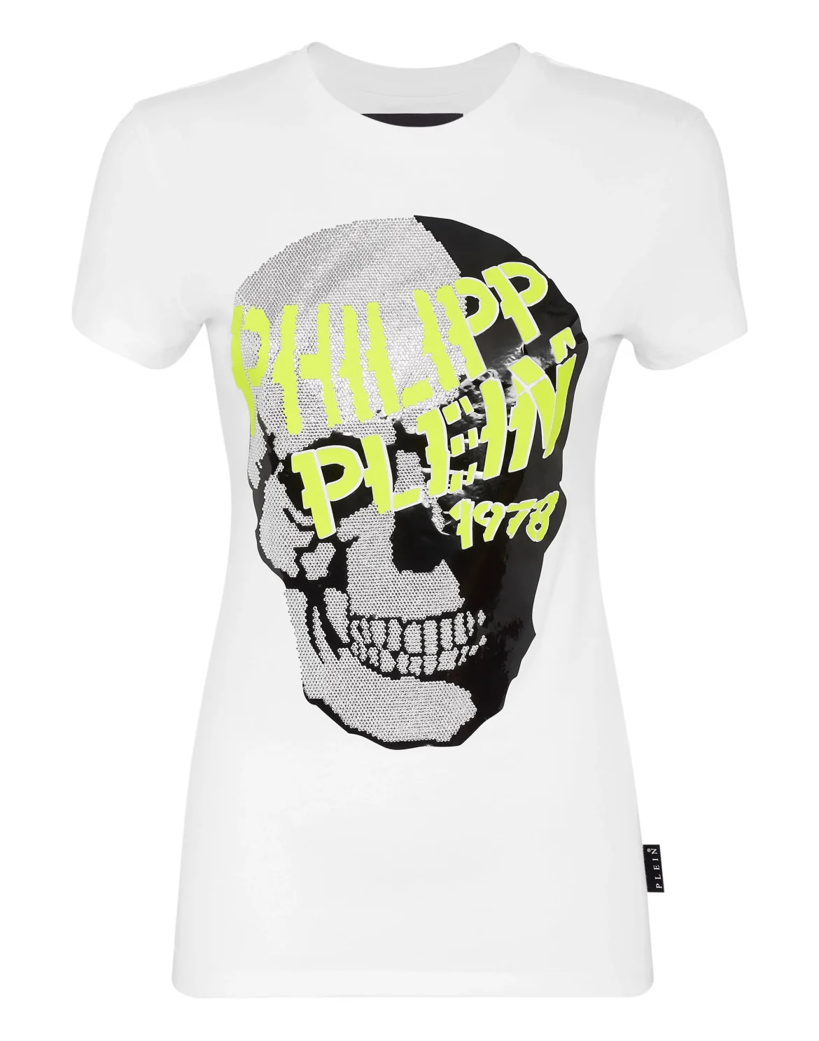 T-shirt Round Neck SS Skull strass, цвет: Белый