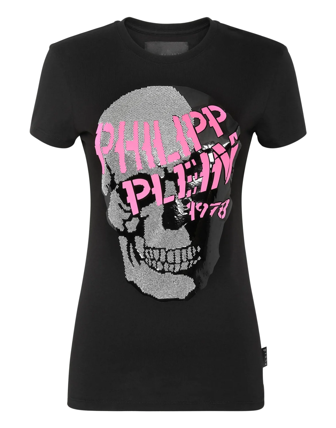 T-shirt Round Neck SS Skull strass, цвет: Черный
