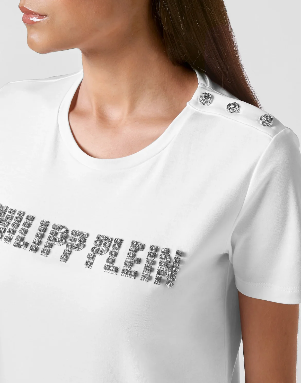 T-shirt Round Neck SS Crystal Plein, цвет: Белый