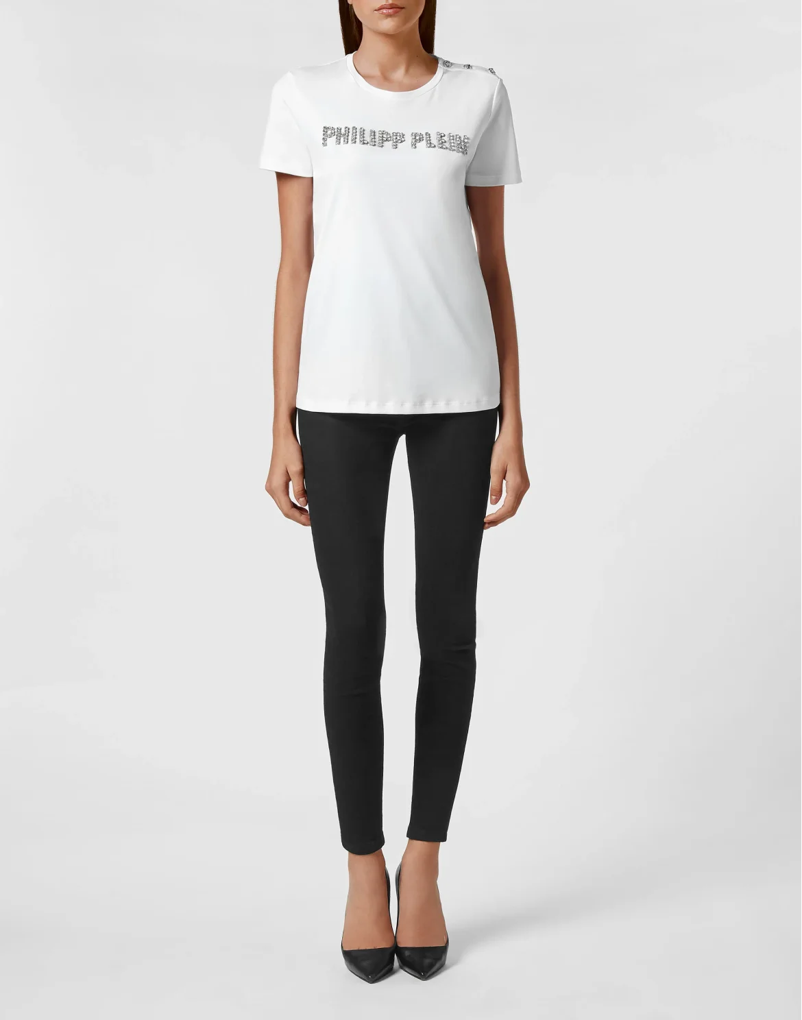 T-shirt Round Neck SS Crystal Plein, цвет: Белый