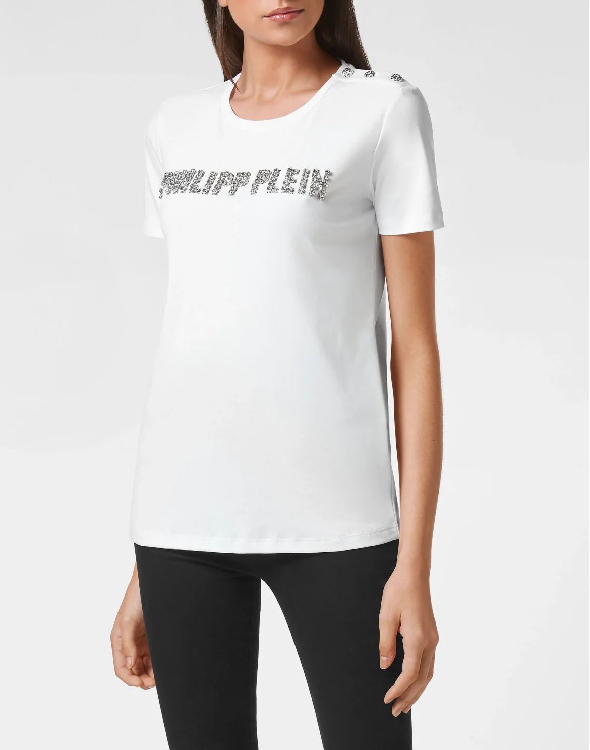 T-shirt Round Neck SS Crystal Plein, цвет: Белый