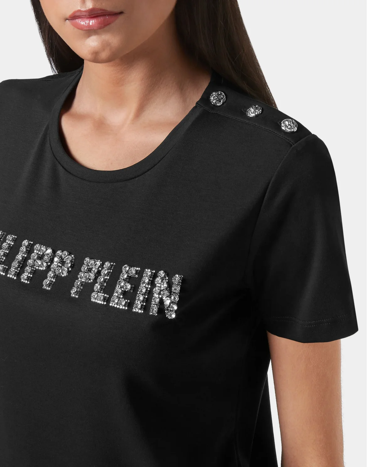 T-shirt Round Neck SS Crystal Plein, цвет: Черный