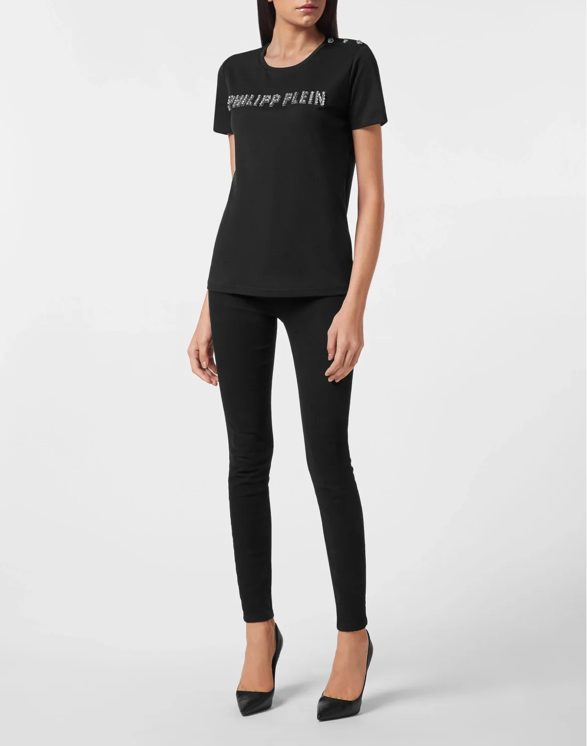 T-shirt Round Neck SS Crystal Plein, цвет: Черный