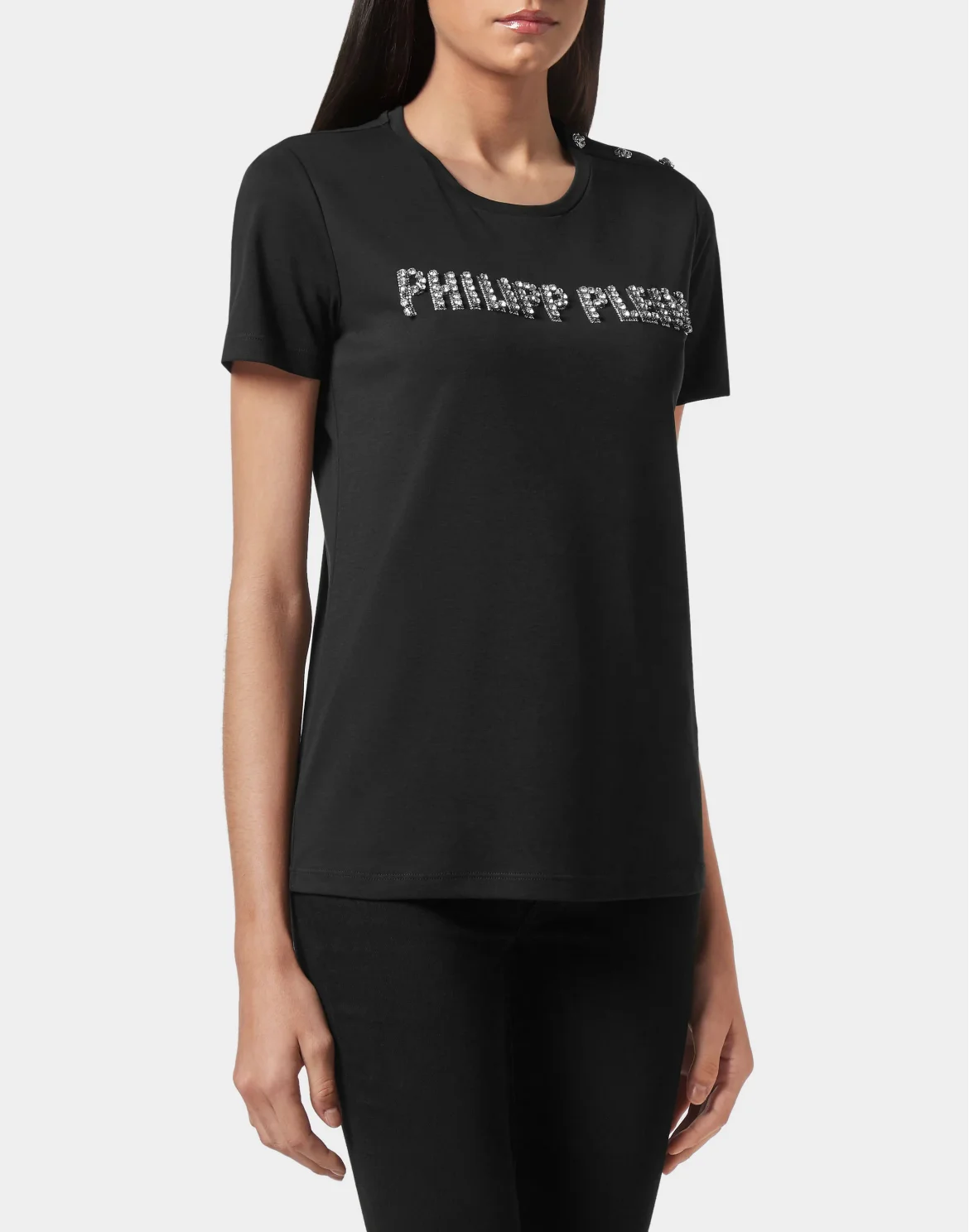 T-shirt Round Neck SS Crystal Plein, цвет: Черный