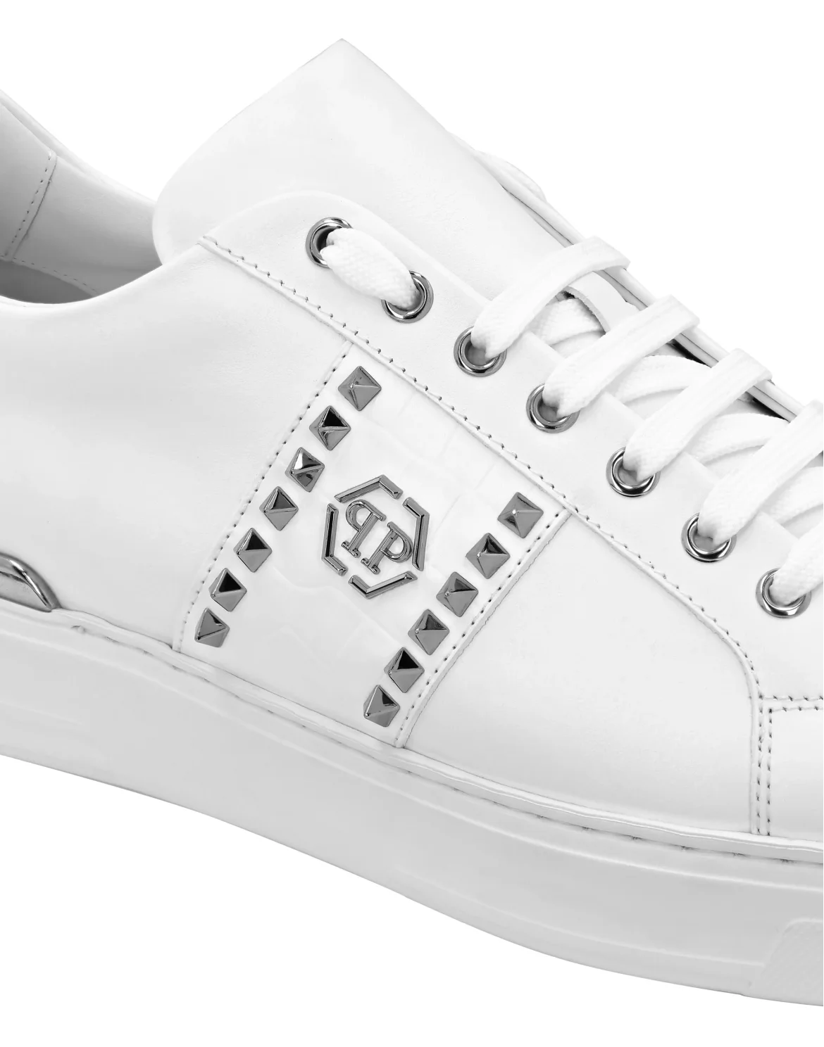Leather Lo-Top Sneakers The Plein Original TM, цвет: Белый