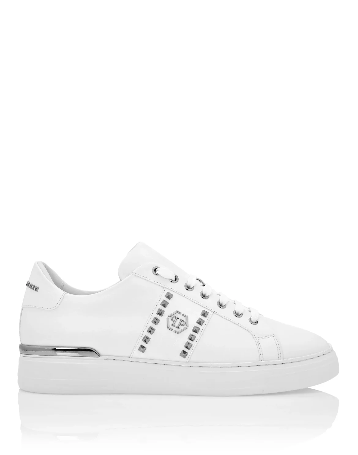Leather Lo-Top Sneakers The Plein Original TM, цвет: Белый