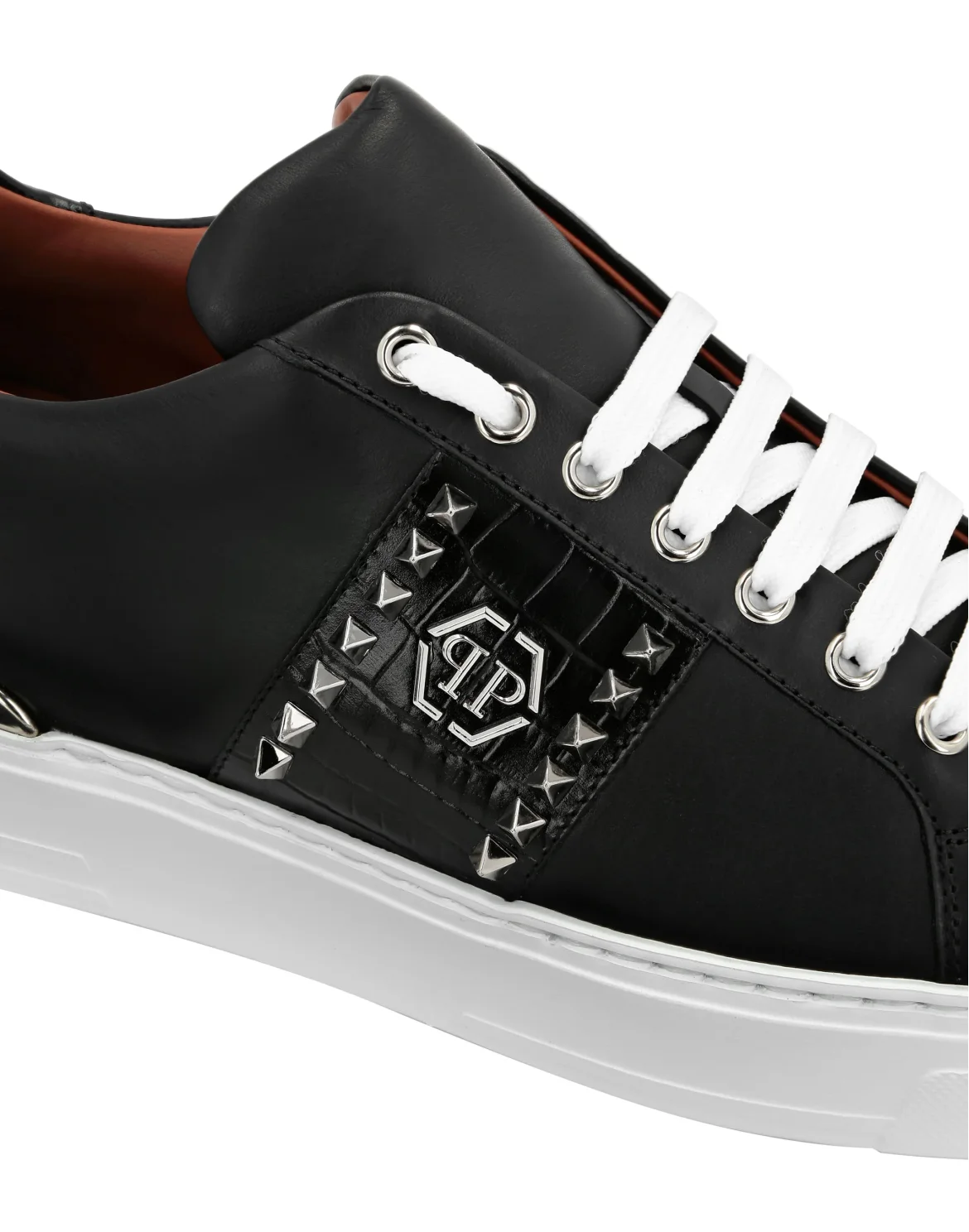 Leather Lo-Top Sneakers The Plein Original TM, цвет: Черный