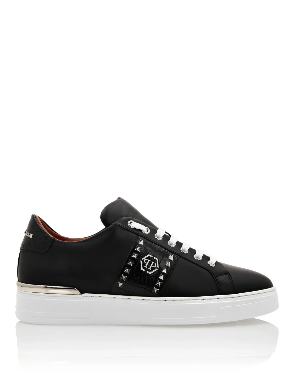 Leather Lo-Top Sneakers The Plein Original TM, цвет: Черный