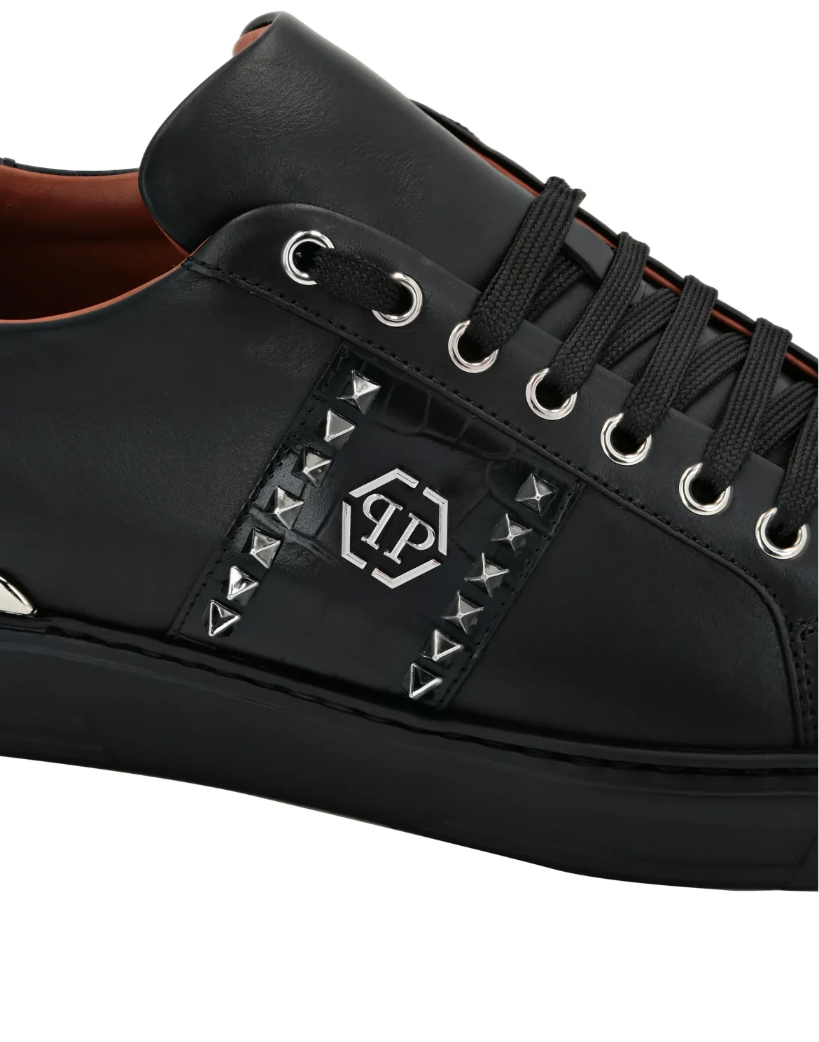 Leather Lo-Top Sneakers The Plein Original TM, цвет: Черный