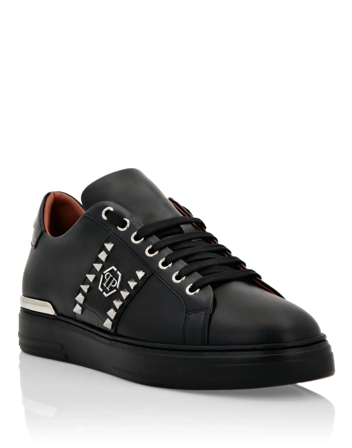 Leather Lo-Top Sneakers The Plein Original TM, цвет: Черный