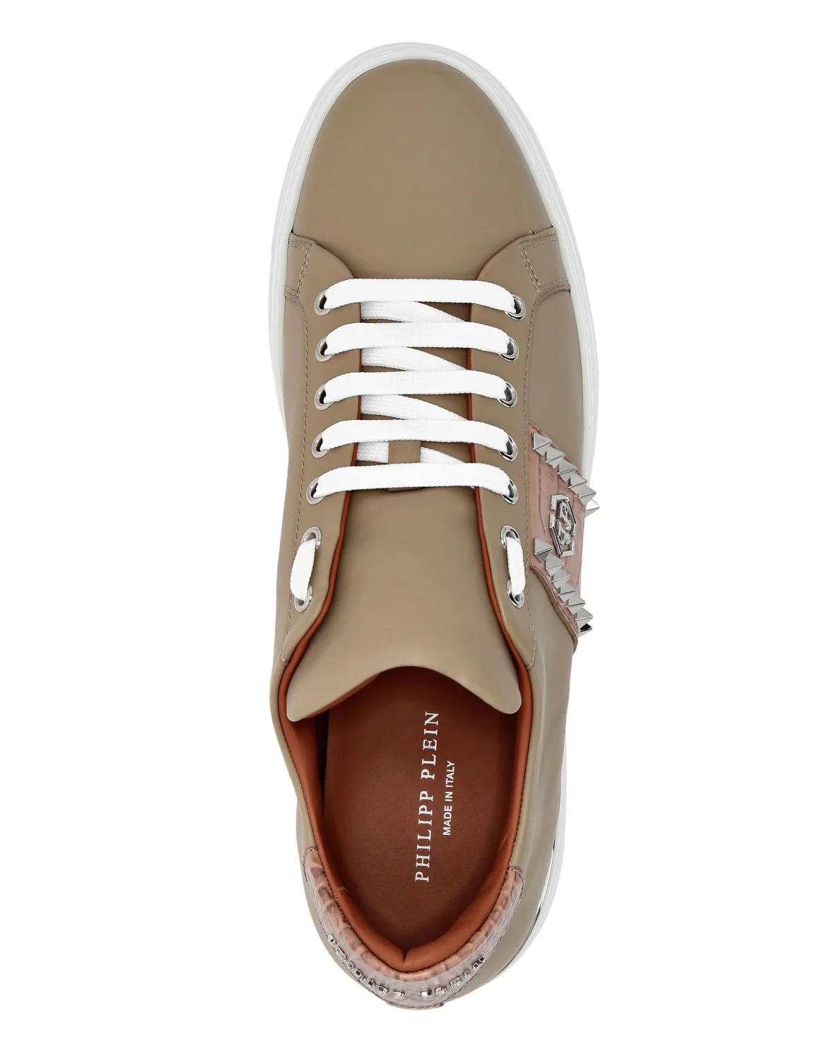 Leather Lo-Top Sneakers The Plein Original TM, цвет: Бежевый