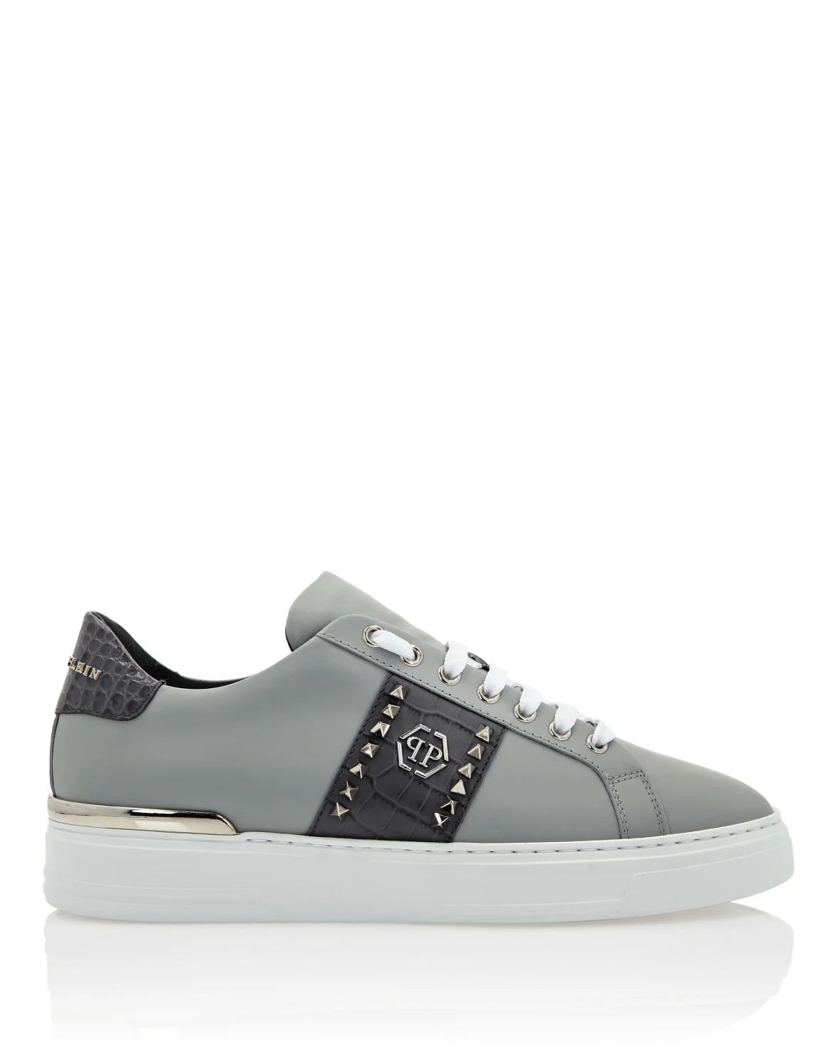 Leather Lo-Top Sneakers The Plein Original TM, цвет: Серый