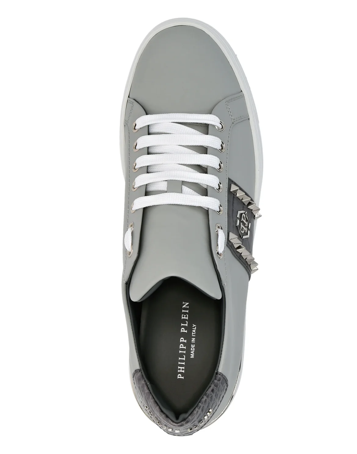 Leather Lo-Top Sneakers The Plein Original TM, цвет: Серый