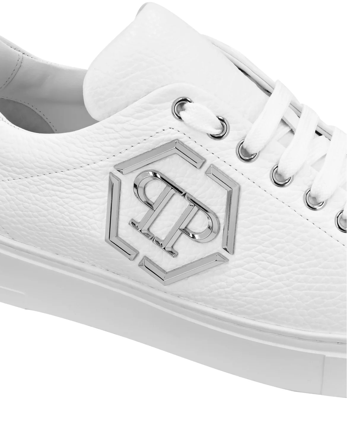 Leather Lo-Top Sneakers Hexagon, цвет: Белый