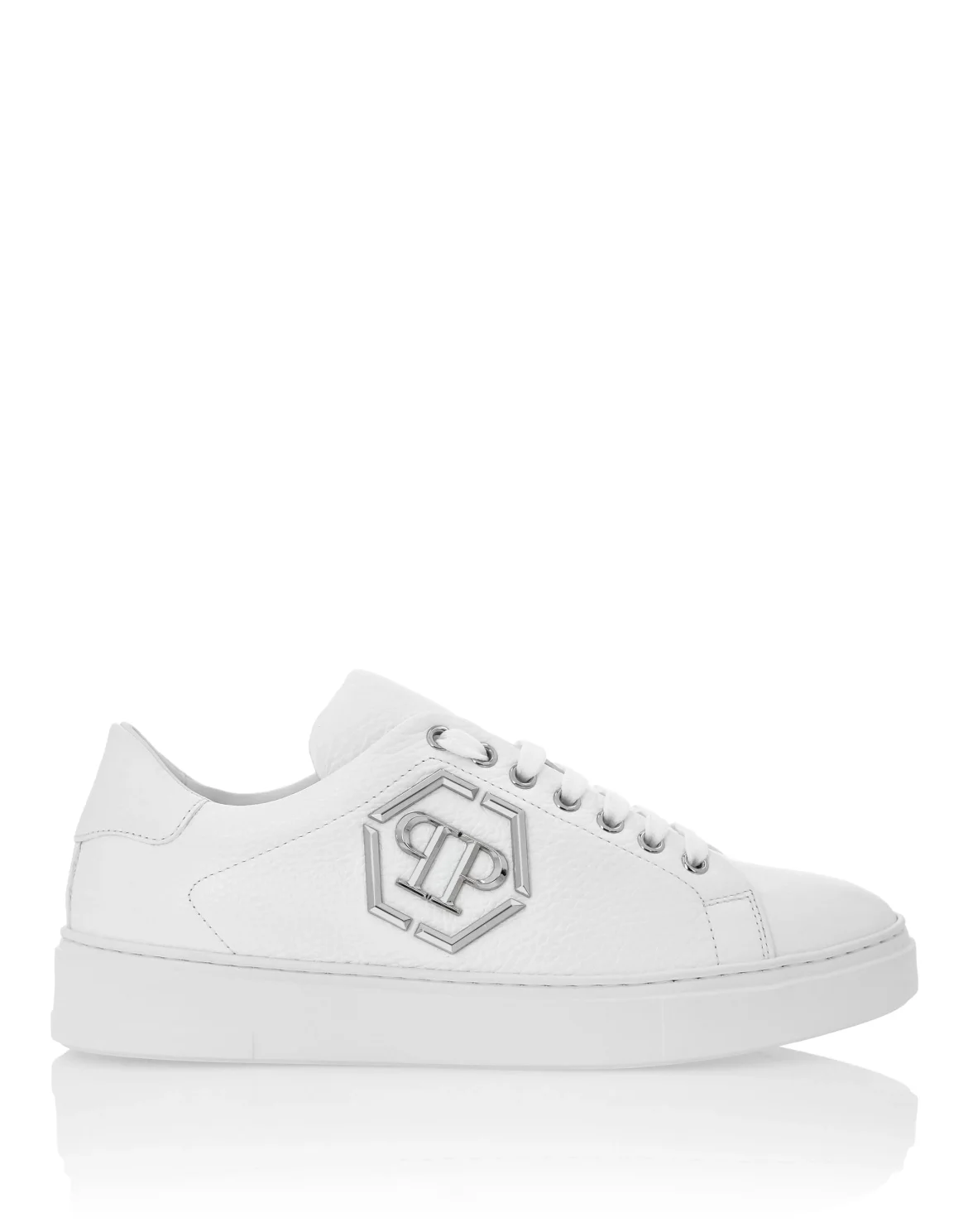 Leather Lo-Top Sneakers Hexagon, цвет: Белый
