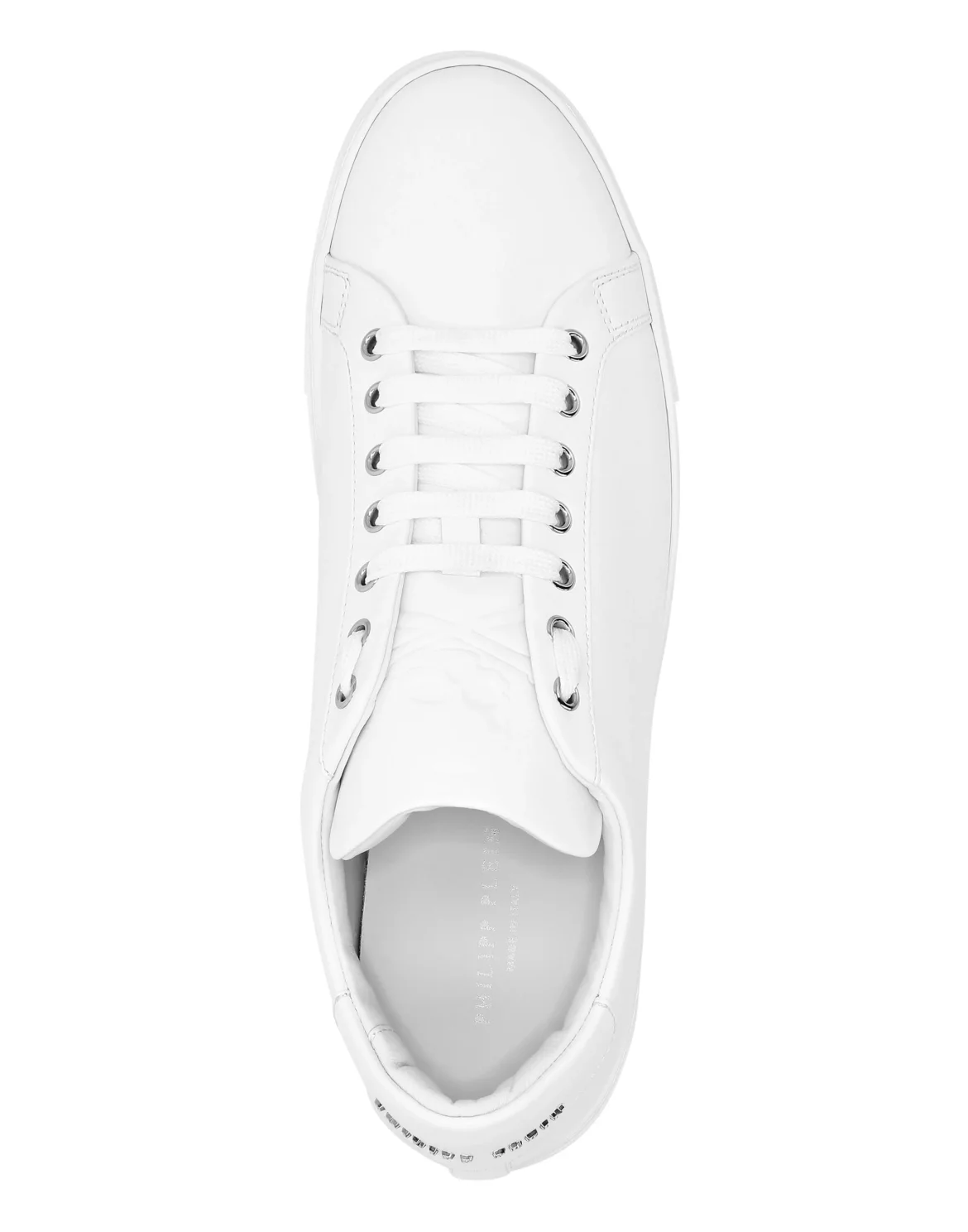 Leather Lo-Top Sneakers Skull and Plein, цвет: Белый
