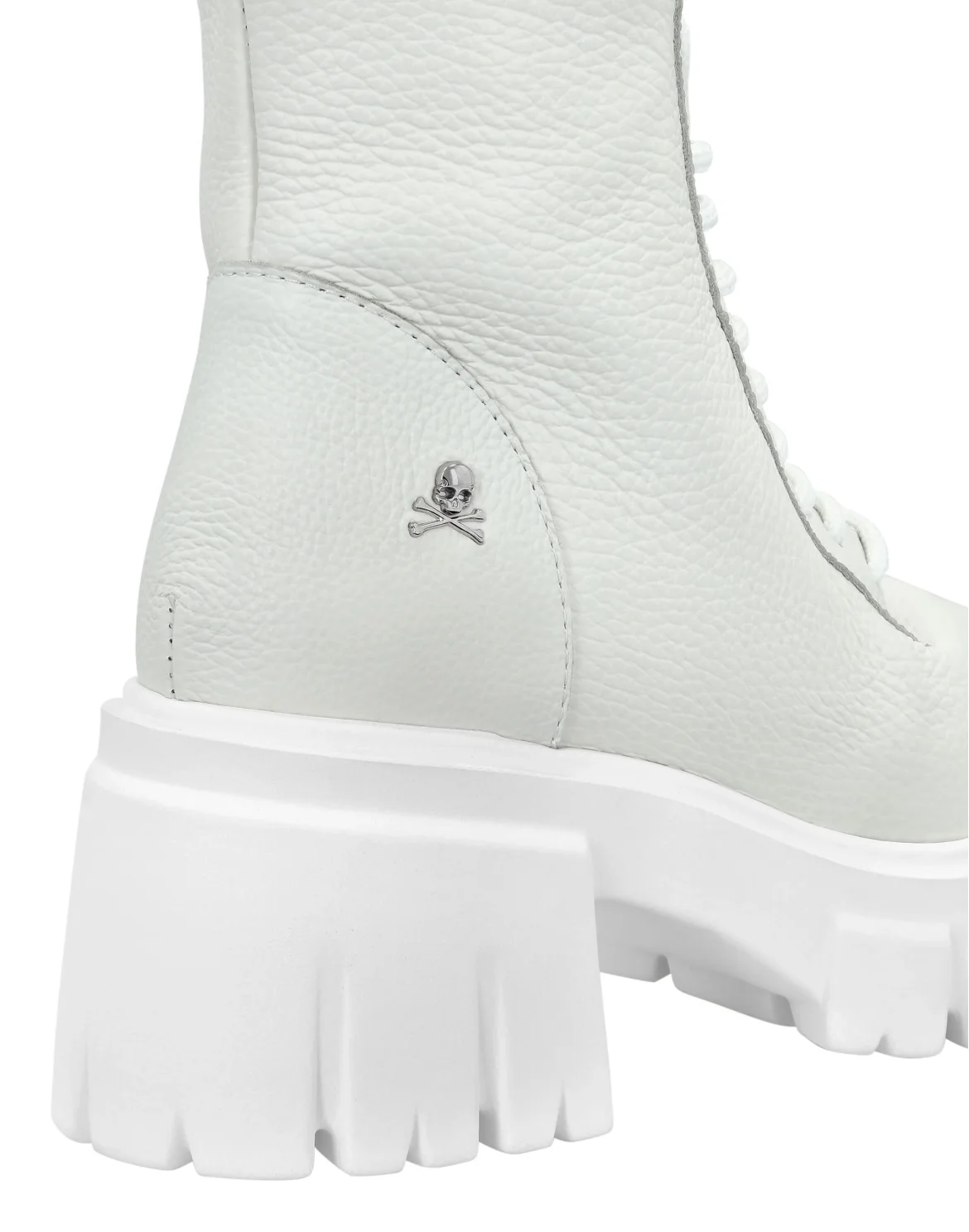 Leather Boots  with shearling inside Iconic Plein, цвет: Белый