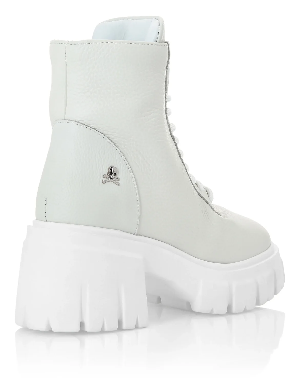 Leather Boots  with shearling inside Iconic Plein, цвет: Белый