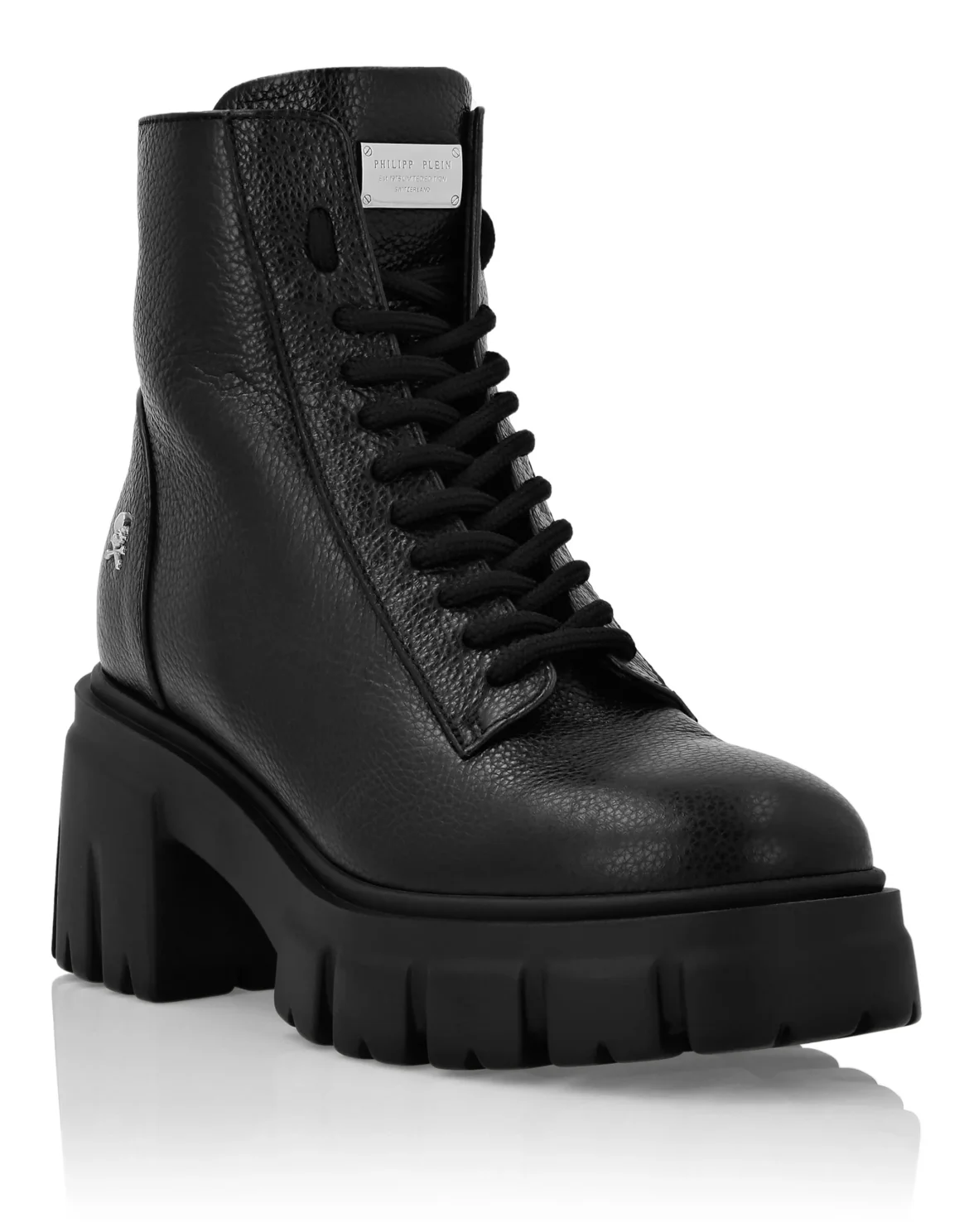 Leather Boots  with shearling inside Iconic Plein, цвет: Черный