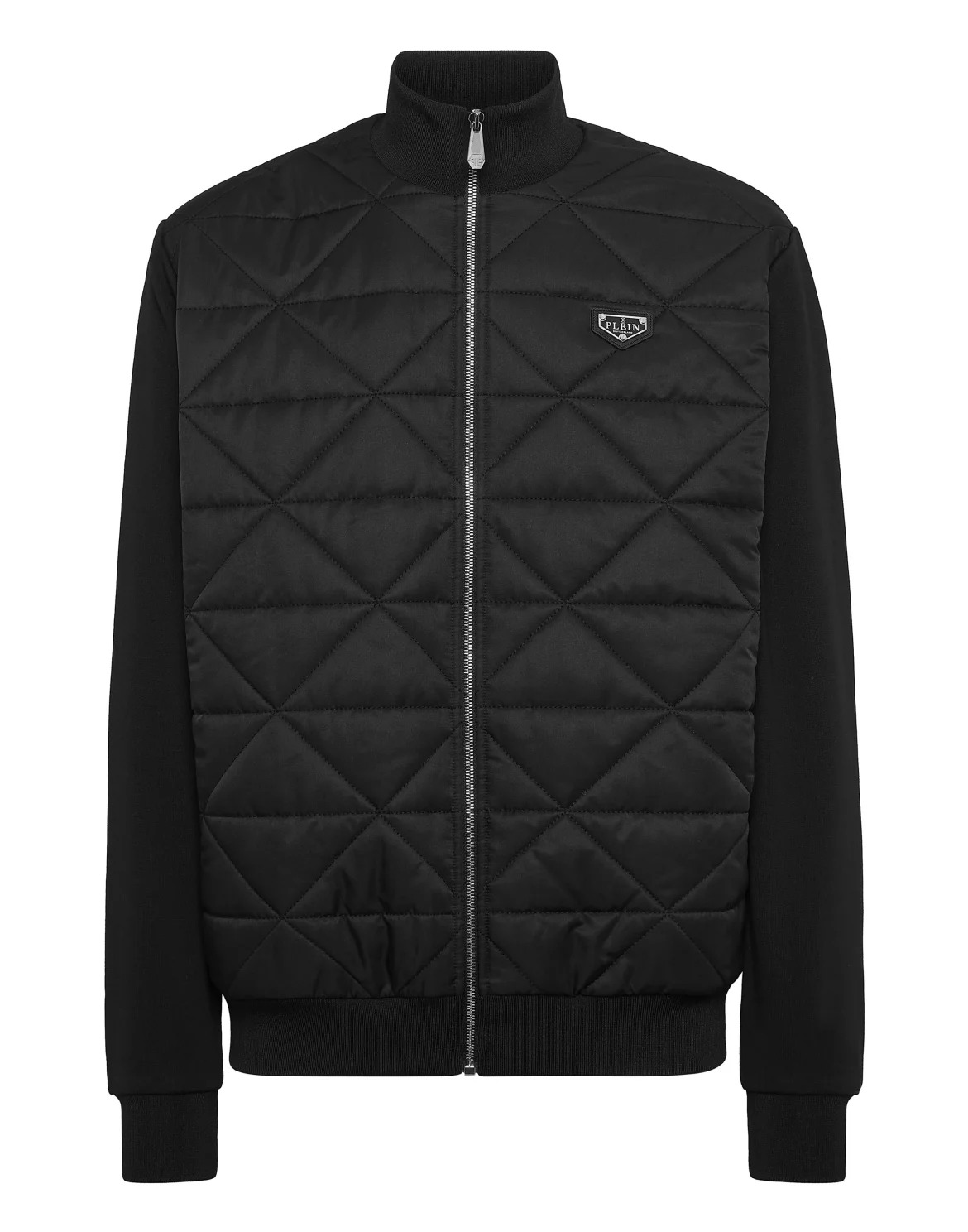 Fleece and Nylon Padded Jacket, цвет: Черный