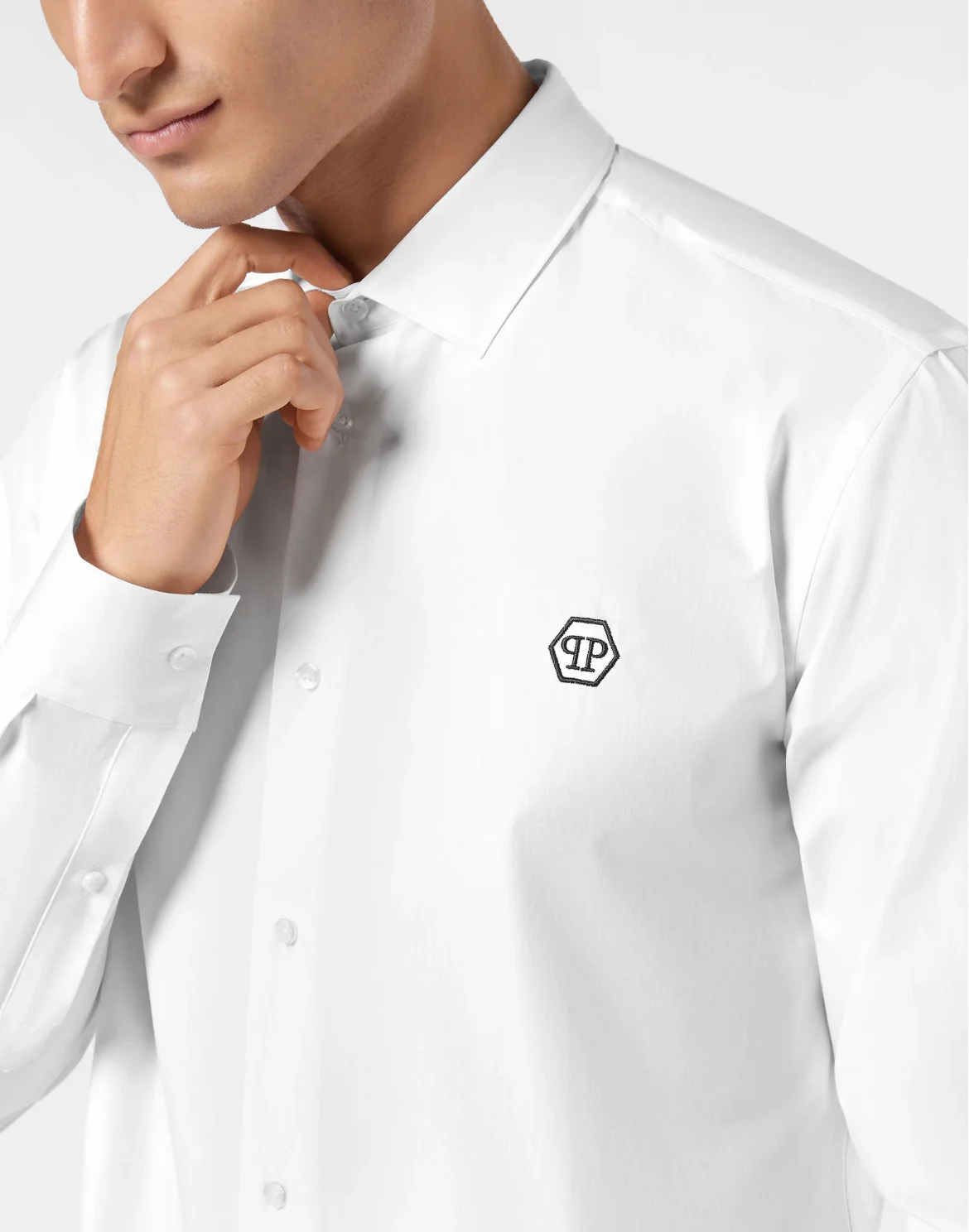 Slim Fit Sugar Daddy Cotton Shirt, цвет: Белый