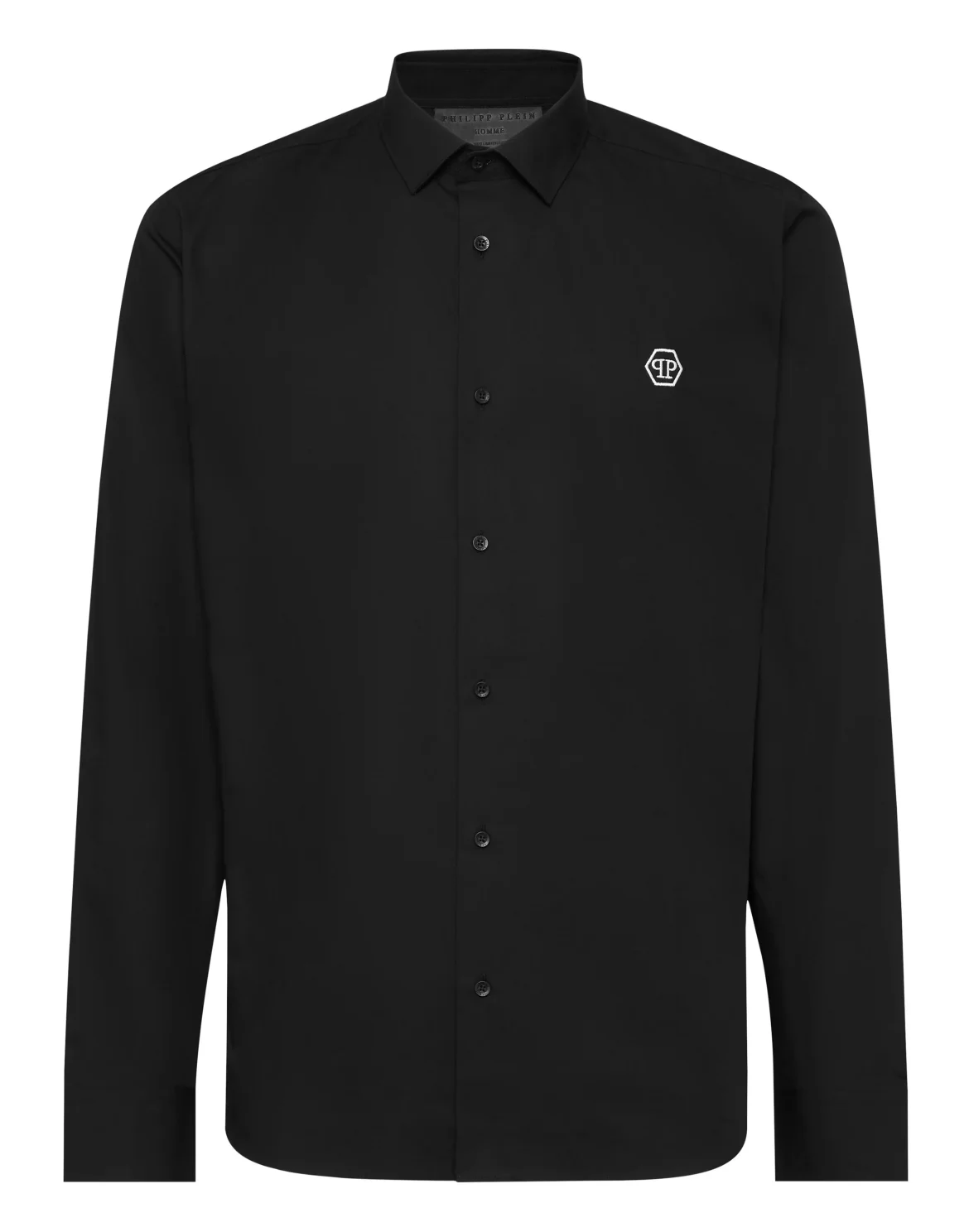 Slim Fit Sugar Daddy Cotton Shirt, цвет: Черный