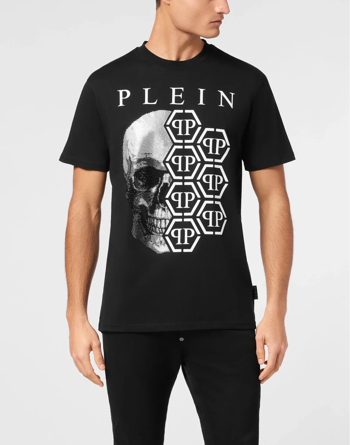Round Neck T-Shirt Hexagon, цвет: Черный